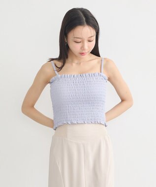 earth music&ecology ＳＥＴ２点シアーシャーリングブラウス＋インナー Blue