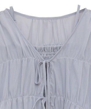 earth music&ecology ＳＥＴ２点シアーシャーリングブラウス＋インナー Blue