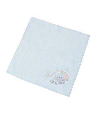 Maison de FLEUR シェル刺繍タオルハンカチ Light Blue