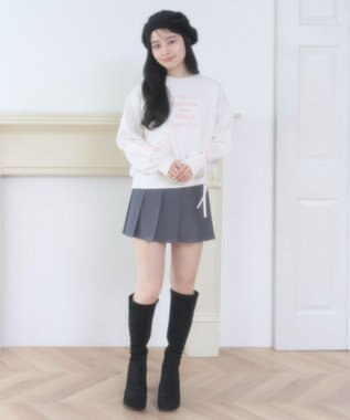 WEGO レースアップリボンスウェット ホワイトアイボリー