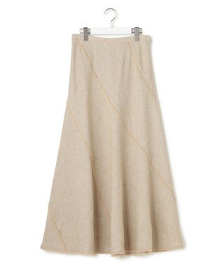 23区 【GOLD LABEL】リネンツイル フリンジ フレアスカート ベージュ系