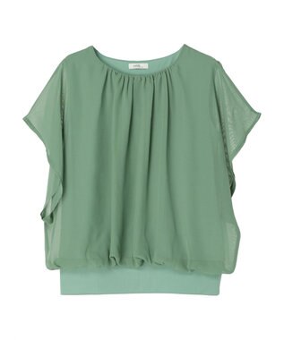 earth music&ecology シアードッキングドルマンブラウス Light Green