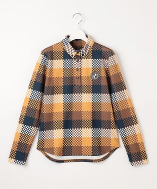 23区GOLF 【WOMEN】【吸水速乾・UVケア】 チェック柄プリント 長袖シャツ イエロー系3