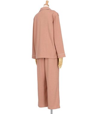 une nana cool 【綿混】ソフトコットンリブ 長袖開襟パジャマ MADE WITH LIBERTY FABRIC ピンク