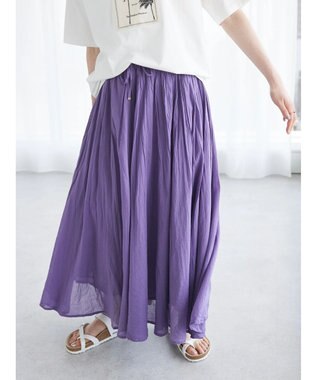 CRAFT STANDARD BOUTIQUE コットンボイルギャザースカート Purple