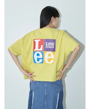 earth music&ecology Ｌｅｅ×ｅ．ｍ．ａ．ｅ　ＢＡＣＫ　ＰＲＩＮＴ　ＴＥＥ Lime Green