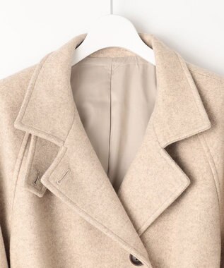 Feroux 【古畑星夏さん着用】スタンドネックウールライク コート ベージュ系