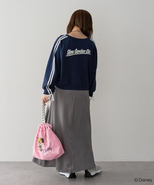 Green Parks ミッキー＆フレンズ／袖リボンショートプルオーバー Navy