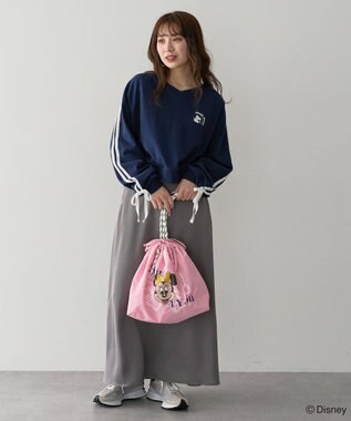 Green Parks ミッキー＆フレンズ／袖リボンショートプルオーバー Navy