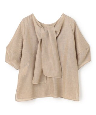 BEIGE， LIATRIS / バックリボン ハーフスリーブブラウス Flax