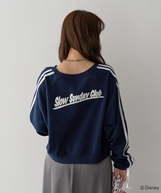 Green Parks ミッキー＆フレンズ／袖リボンショートプルオーバー Navy