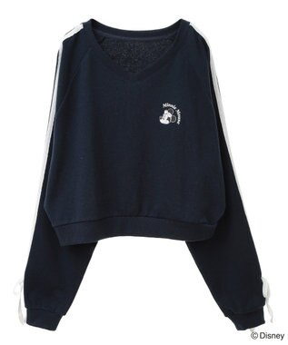 Green Parks ミッキー＆フレンズ／袖リボンショートプルオーバー Navy