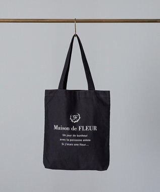 Maison de FLEUR EC限定ブランドロゴプリントキャンバストート Black