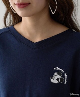 Green Parks ミッキー＆フレンズ／袖リボンショートプルオーバー Navy