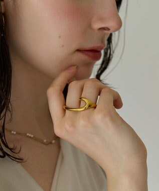 Phoebe 〈金属アレルギー対応〉ミニマルダブルフィンガーリング　ゴールド　2連リング/ステンレス ゴールド
