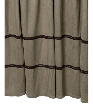 Green Parks ■ＥＳＣＡＲ　スエード調ギャザーキリカエワンピース Mocha