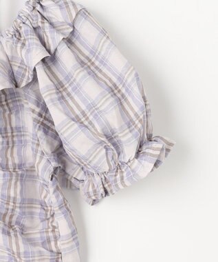 ANY KIDS 【洗濯機可能】2WAY チェックブラウス ブラウン