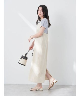 earth music&ecology リサイクルポリエステルブレンドキャミワンピース Light Beige