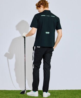 PW CIRCULUS 【撥水加工/ ストレッチ】【MEN】ベンチレーション テーパードパンツ ゴルフ ブラック系