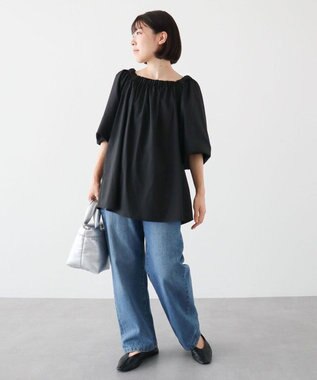 Green Parks ２ｗａｙバルーンスリーブブラウス Black