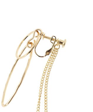 AMERICAN HOLIC ダブルリングチェーンイヤリング Gold