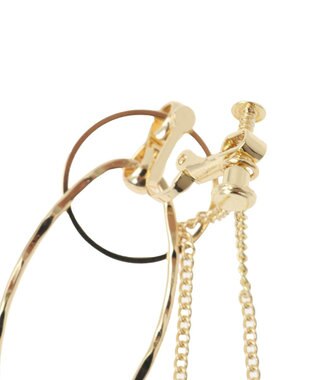 AMERICAN HOLIC ダブルリングチェーンイヤリング Gold