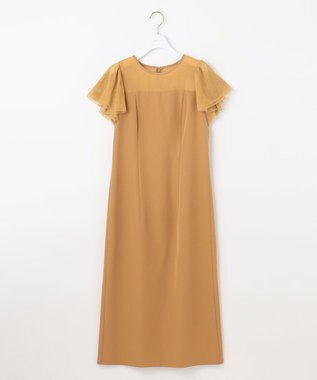 ANY SIS フリルスリーブペンシル ドレス マスタード