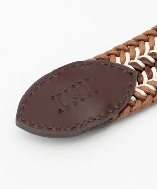 JOSEPH ABBOUD 【伸びる】メランジメッシュコンビ ベルト オレンジ系