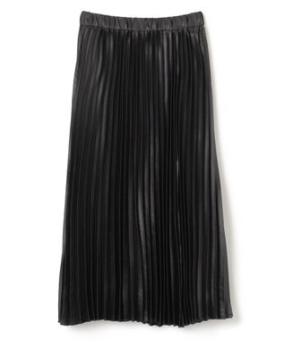 UNFILO 【洗える】チンツプリーツスカート ブラック