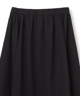 UNFILO L 【セットアップ着用可/ウエストゴム】FINE MOVE パンチング ドット スカート ブラック