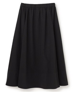 UNFILO L 【セットアップ着用可/ウエストゴム】FINE MOVE パンチング ドット スカート ブラック