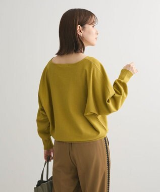 Green Parks 洗える　Ｖネックドルマンニットプルオーバー Light Green