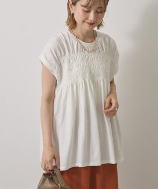 AMERICAN HOLIC シャーリング半袖フレアプルオーバー Off White