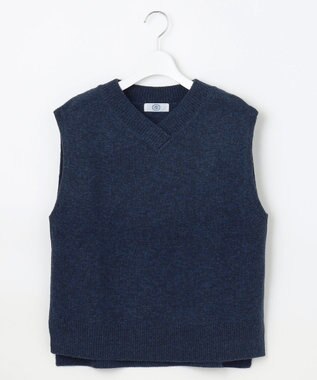 J.PRESS LADIES L 【洗える】MIX COLORED ニット ベスト ネイビー系