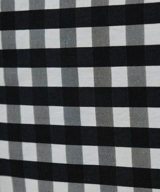 Maison de FLEUR ブランドロゴ刺繍ギンガムスクエアトート Black