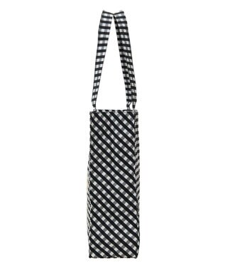 Maison de FLEUR ブランドロゴ刺繍ギンガムスクエアトート Black