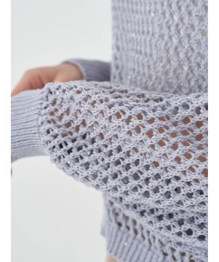 earth music&ecology スパンコールショートゆるニット Sax