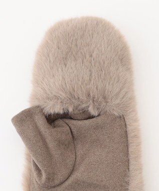 ANY カバー付きファーグローブ ベージュ