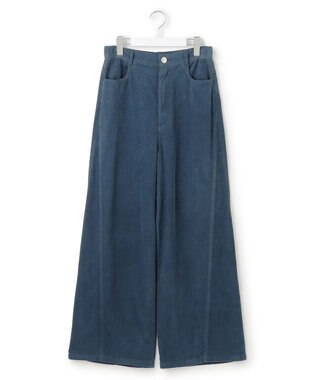 23区 S 【滝沢眞規子さん着用/洗える】コットン コーデュロイ ワイド パンツ ダルブルー系