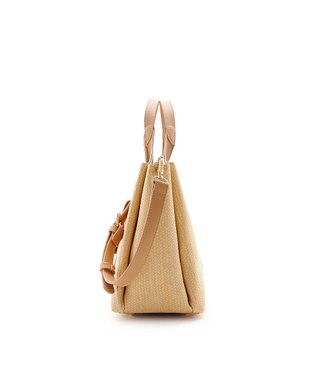 MioFIRANO ウーブンルックハンドバッグ 2WAY パスケース付き　FIRANO フィラノ BEIGE