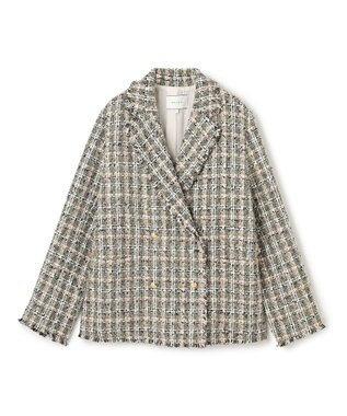 BEIGE， BERYL / ファンシーツイードダブルジャケット Khaki Mix