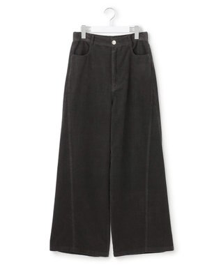 23区 S 【滝沢眞規子さん着用/洗える】コットン コーデュロイ ワイド パンツ チャコールブラック系