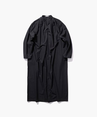 ATON NATURAL DYED COTTON LAWN | タックロングスリーブドレス BEIGE