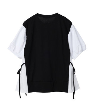 Green Parks 布帛ドッキング脇リボンプルオーバー Black