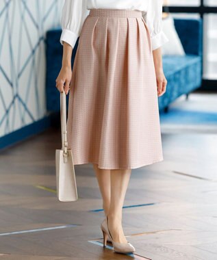 Tiaclasse フレアツイードスカート ピンク