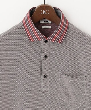 JOSEPH ABBOUD 【キングサイズ・オーガニックコットン】長袖ダディポロシャツ ワイン系