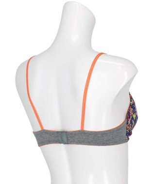 une nana cool MADE WITH LIBERTY FABRIC 【綿混】三角ノンワイヤーブラ ダークグレー