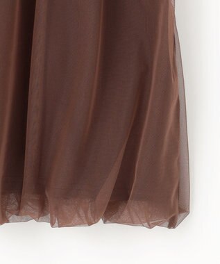 Feroux 【汗ジミが目立たない・洗える】バルーンチュール Tシャツ ダークブラウン系
