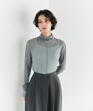 #Newans 【ストレッチ】【カシミヤ混】カシミヤシルクジャージー セージ