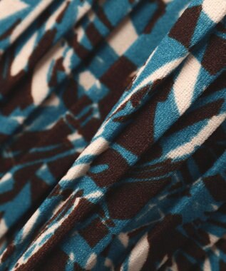 Green Parks セルフカットプリーツ柄パンツ Blue